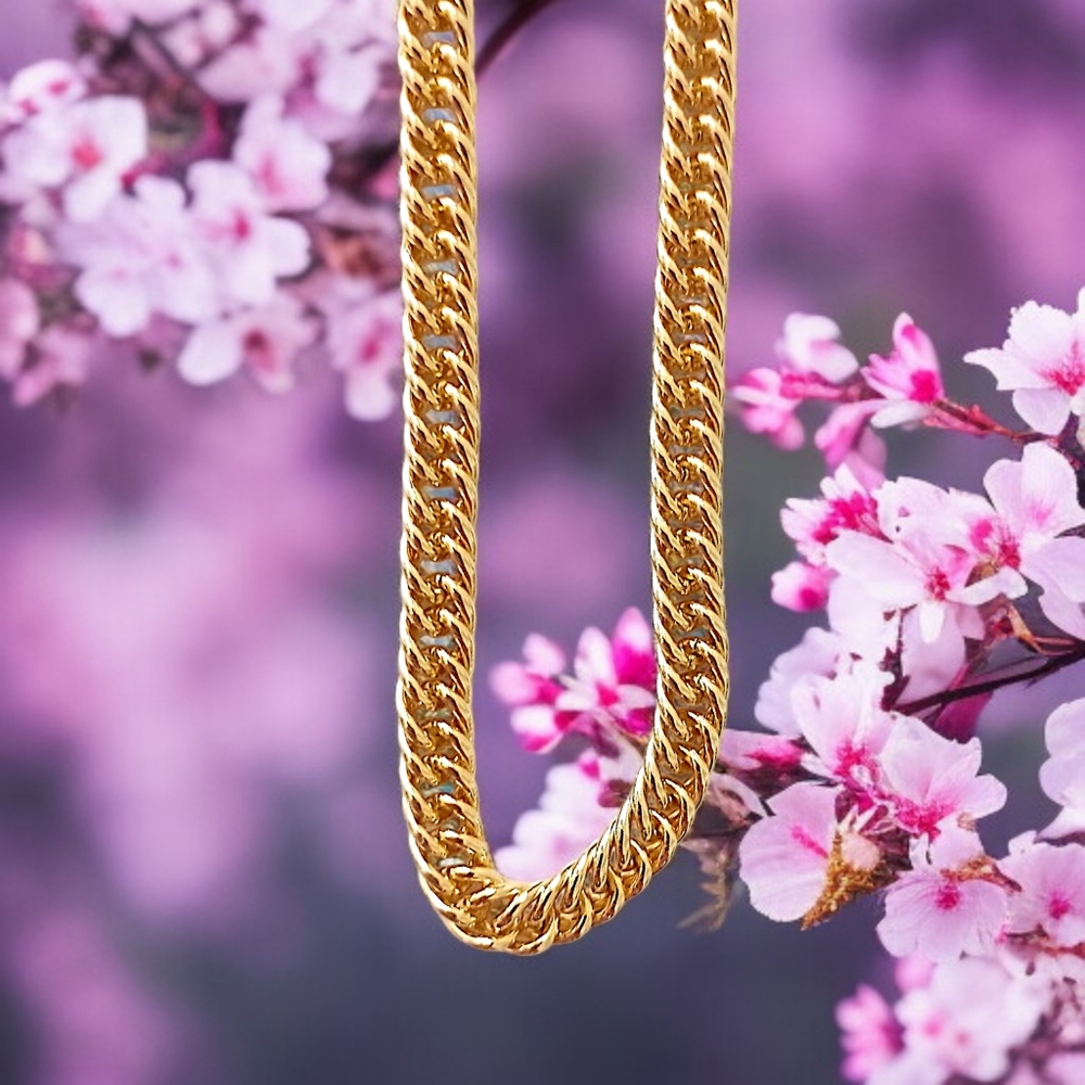 Bellezza Gold Plated Chain 20" Necklace Cuban Link Italy Vintage Classic Elegant